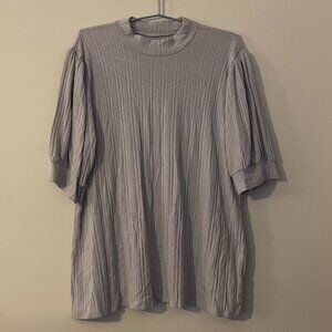 EUC Plus Size 1 Maurices Mock Neck Puff Sleeve Blouse in Gray